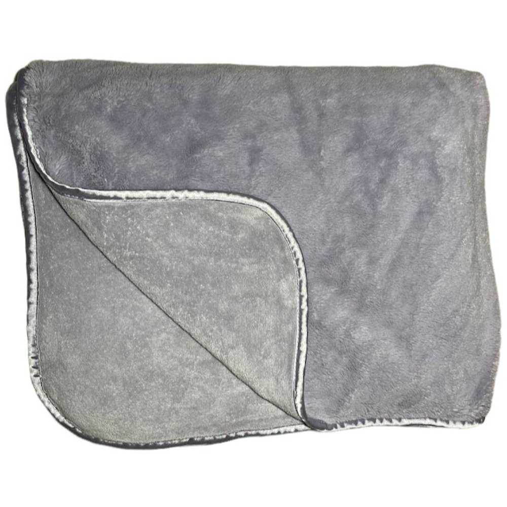 Brookstone NAP Light Purple Travel Blanket Thick 2Ply Throw Satin Trim 40x60 htf